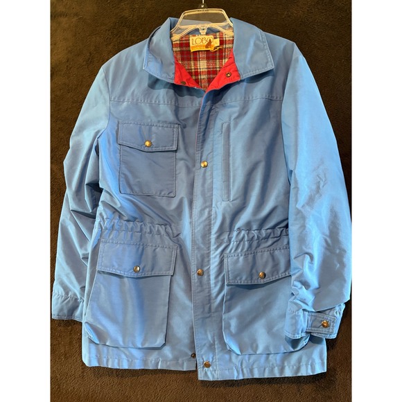 LOBO by Pen West Jacket‎ Barn Chore Coat Flannel Lined Blue Large Vintage - Picture 1 of 7